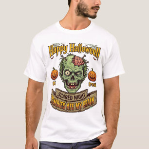 T-shirt Joyeux Halloween Les Zombies Ont Mangé La Tête De