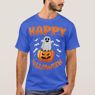 T-shirt Joyeux Halloween mignon fantôme Jack-o'-lantern Ha