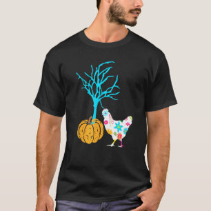 T-shirt Joyeux Halloween Poulet Et Citrouille
