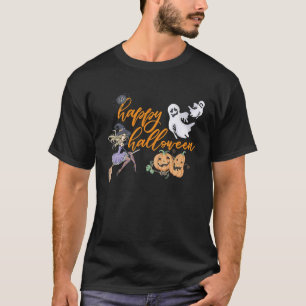 T-shirt Joyeux Halloween sorcière fantômes gobelins araign
