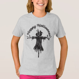 T-shirt Joyeux Halloween Tracer ou traiter l'écusson noi