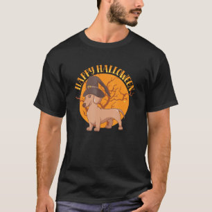 T-shirt Joyeux Halloween Witch Dachshund Weiner Chien Anim