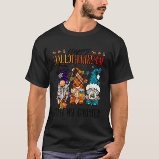T-shirt Joyeux Hallowthanksmas avec Mes Gnomies Drôle Mign