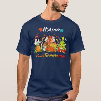 T-shirt Joyeux HallowThanksMas Noël Halloween