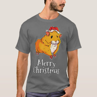 T-shirt Joyeux Hamster de Noël Santas Casquette Hamster