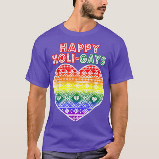 T-shirt Joyeux HoliGAYS LGBTQ+ style de Noël