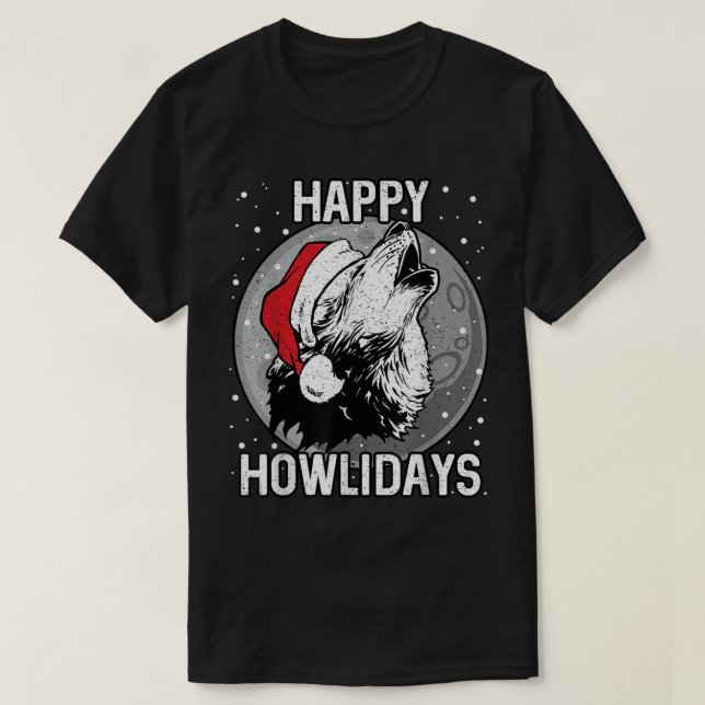 T-shirt Joyeux Howlidays Chemise Loup de Noël (Design devant)