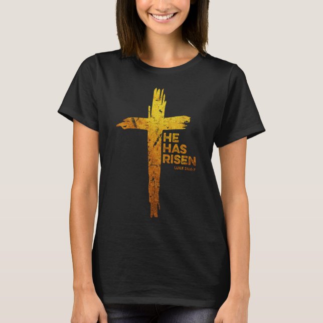 T-shirt Joyeux Jésus de Pâques Il a ressuscité Christie re (Devant)