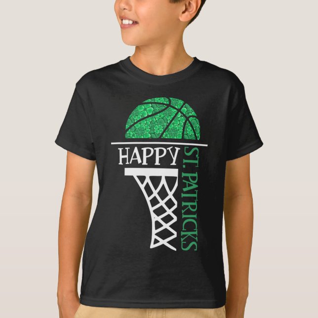 T-shirt Joyeux joueur de basket-ball Shamrock Jour de la S (Devant)