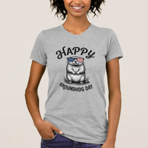 T-shirt Joyeux jour de la marmotte vintage gravure concept