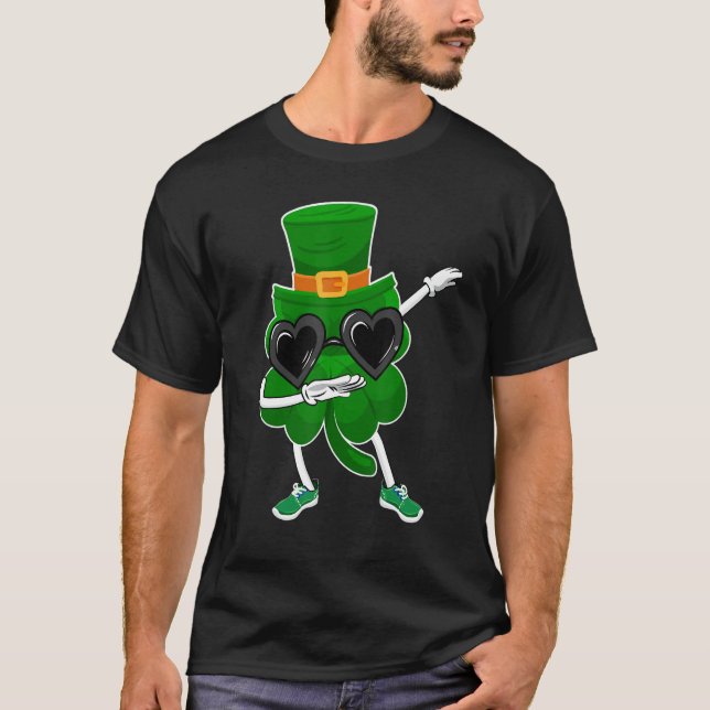 T-shirt Joyeux Jour de la Saint Patrick Dabbing Shamrock C (Devant)