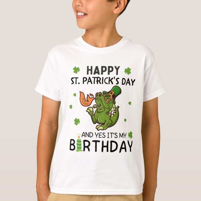 T-shirt Joyeux Jour de la Saint Patrick Et C'Est Mon T-Rex (Devant)