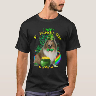 T-shirt Joyeux Jour de la Saint Patrick Shetland Chien Lep