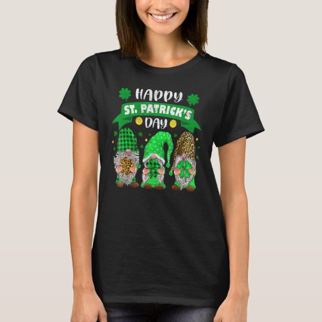 T-shirt Joyeux Jour de la Saint Patrick trois Gnome Shamro (Devant)