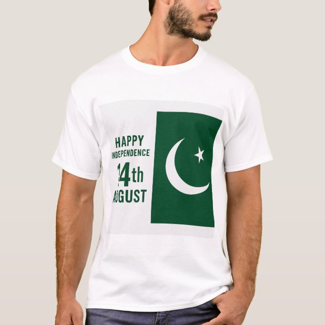 T-shirt Joyeux Jour de l'Indépendance Pakistan - 14 août (Devant)