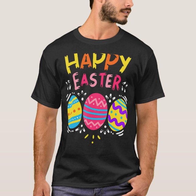 T-shirt Joyeux jour de Pâques Colorful OE Hung Chasse mign (Devant)