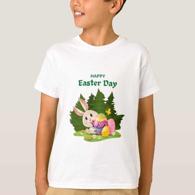 T-shirt Joyeux Jour De Pâques Et Bunny Souhaite drôle (Devant)