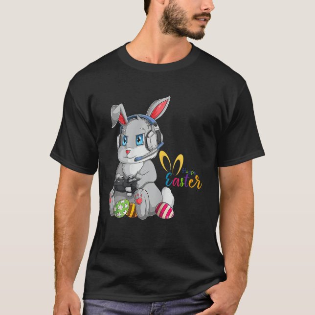 T-shirt Joyeux Jour de Pâques Oeuf Lapin Drôle Garçons Fil (Devant)