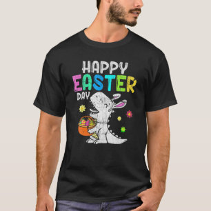 T-shirt Joyeux Jour de Pâques Oeufs Panier Bunny T Rex Din
