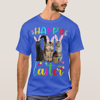 T-shirt Joyeux Jour de Pâques Trois Chat Portant Bacon Ore