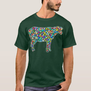 T-shirt Joyeux Jour Dot Rainbow Dairy Cow Polka Dot Septem