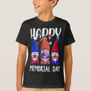 T-shirt Joyeux jour du souvenir gnome drapeau américain pa