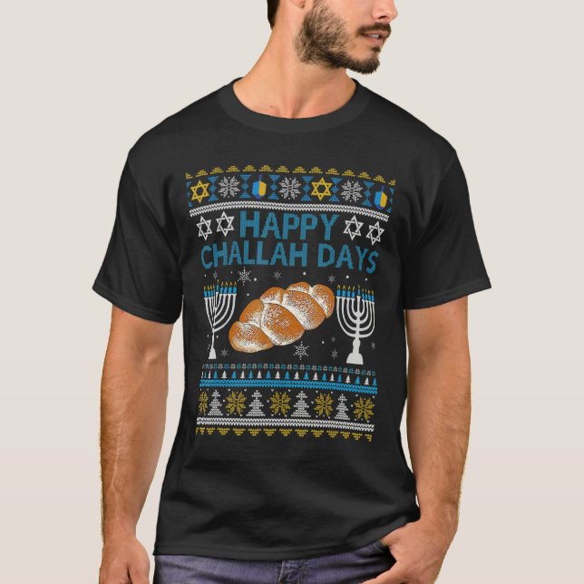 T-shirt Joyeux Jours de Challah Pain juif Hanoukka Chanuka (Devant)