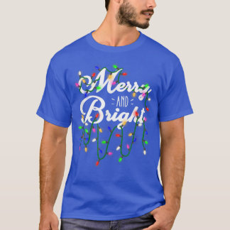 T-shirt Joyeux Joyeux Et Lumineuses Fêtes De Noël