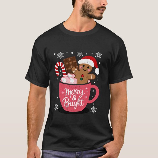 T-shirt Joyeux Joyeux Et Lumineux Pain D'Oeuvre De Noël Ho (Devant)