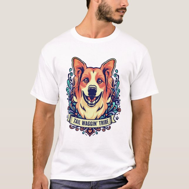 T-shirt Joyeux Joyeux Joyeux Joyeux Chien Tee (Devant)