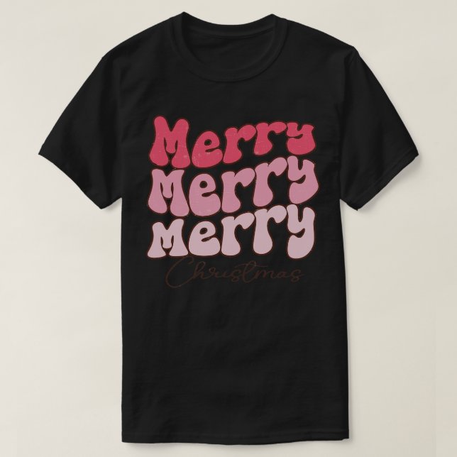 T-shirt Joyeux Joyeux Merry Noël (Design devant)