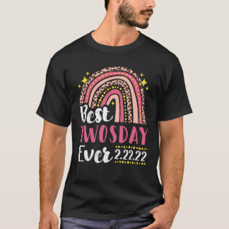 T-shirt Joyeux Jumeau 2022 Jour 22222 T du léopard rose Tw