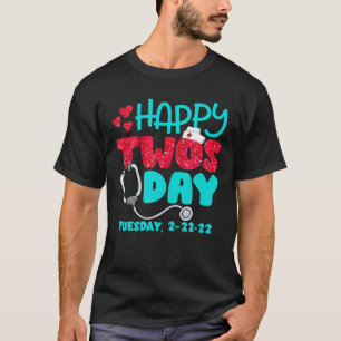 T-shirt Joyeux Jumeau 2 22 22 Infirmière Stethoscope 2 fév