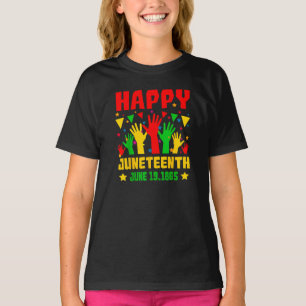 T-shirt Joyeux Junetdix Black Red Green Mains Jaunes