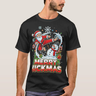 T-shirt Joyeux Kickmas Noël dégueu Jiu Jitsu drôle