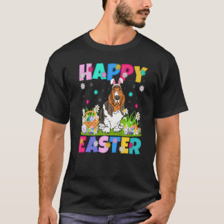 T-shirt Joyeux lapin de Pâques Basset Hound Dog Pâques dim
