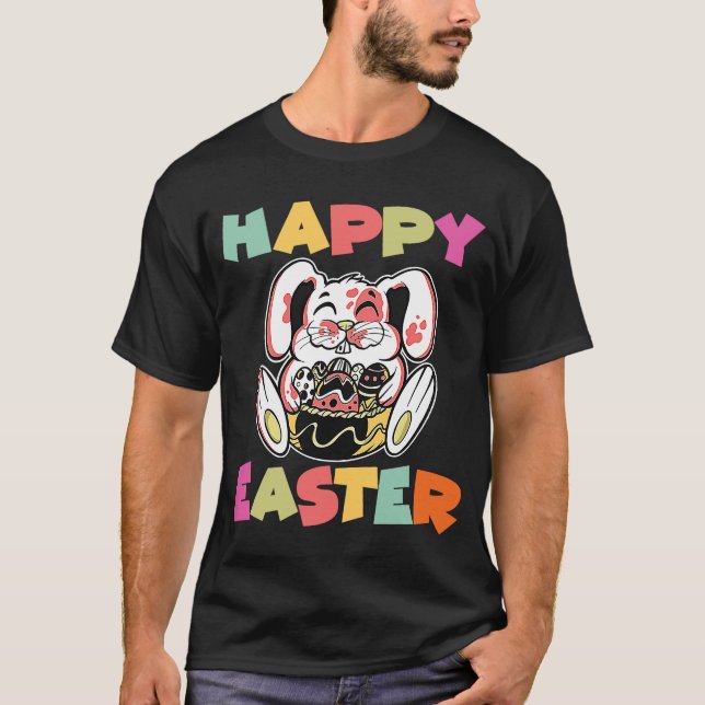 T-shirt Joyeux lapin de Pâques OEufs Rabbit Célébrer l'oeu (Devant)