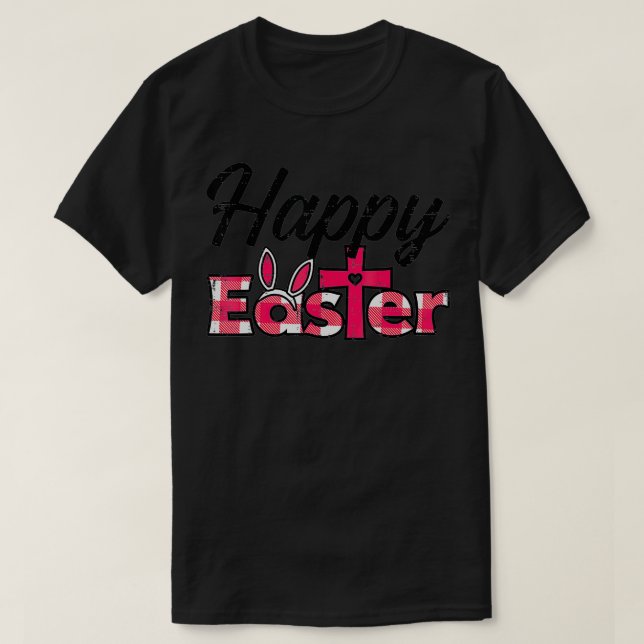T-shirt Joyeux lapin de Pâques oreilles croisées mignonne  (Design devant)