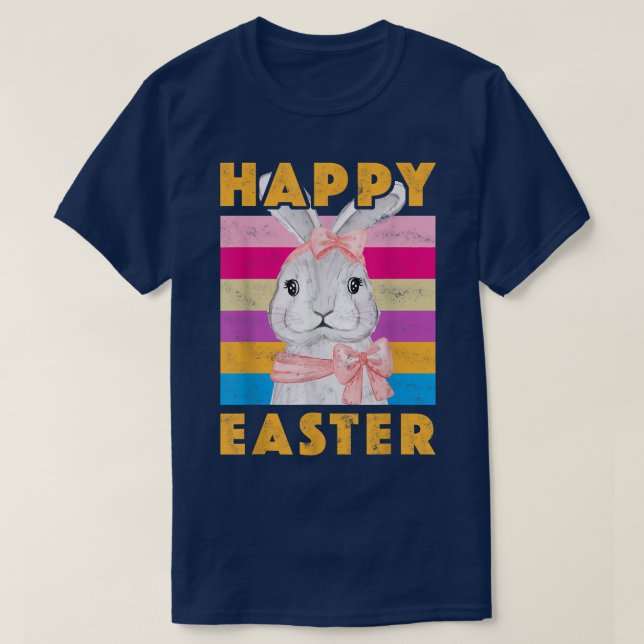 T-shirt Joyeux Lapin de Pâques Retro Rabbit Enfants Design (Design devant)