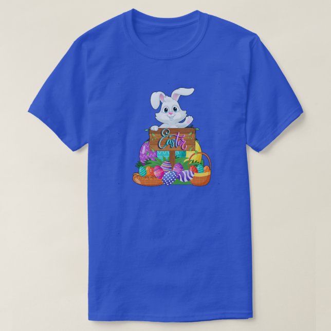 T-shirt Joyeux lapin lapin de Pâques face drôle Jour de Pâ (Design devant)