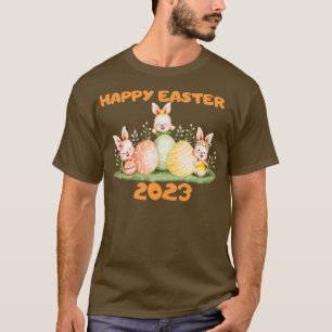 T-shirt joyeux lapin lapin de pâques face drôle jour de pâ