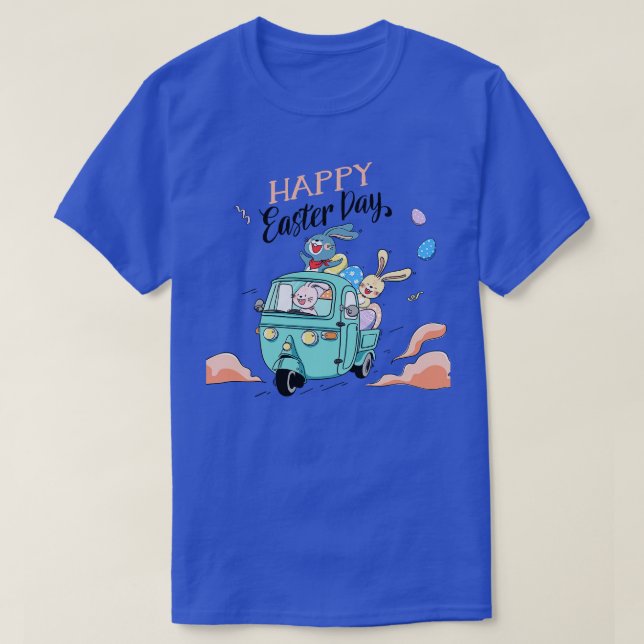 T-shirt Joyeux lapin lapin de Pâques face drôle Jour de Pâ (Design devant)