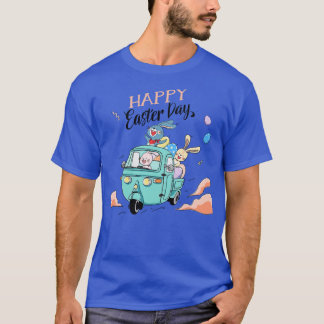 T-shirt Joyeux lapin lapin de Pâques face drôle Jour de Pâ