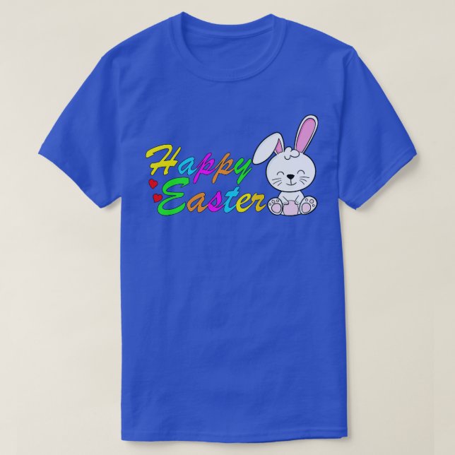 T-shirt Joyeux lapin lapin de Pâques face drôle Jour de Pâ (Design devant)