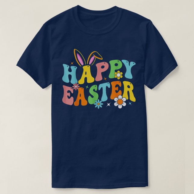 T-shirt Joyeux lapin lapin de Pâques face drôle Jour de Pâ (Design devant)