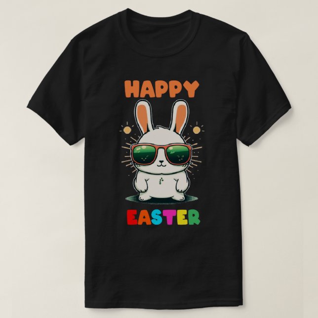 T-shirt joyeux lapin lapin de pâques face drôle jour de pâ (Design devant)