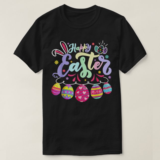 T-shirt Joyeux lapin lapin de Pâques face drôle Jour de Pâ (Design devant)