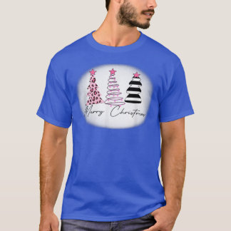 T-shirt Joyeux léopard rose de Noël, Noël 2021
