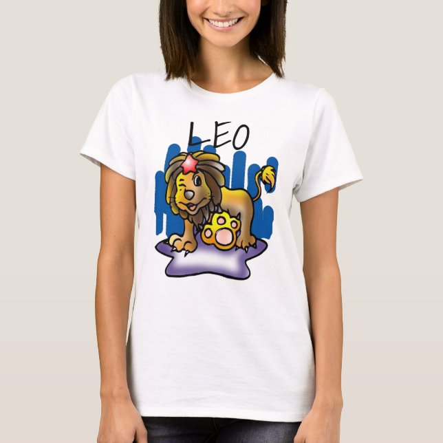 T-shirt Joyeux Lion Leo avec étoile (Devant)