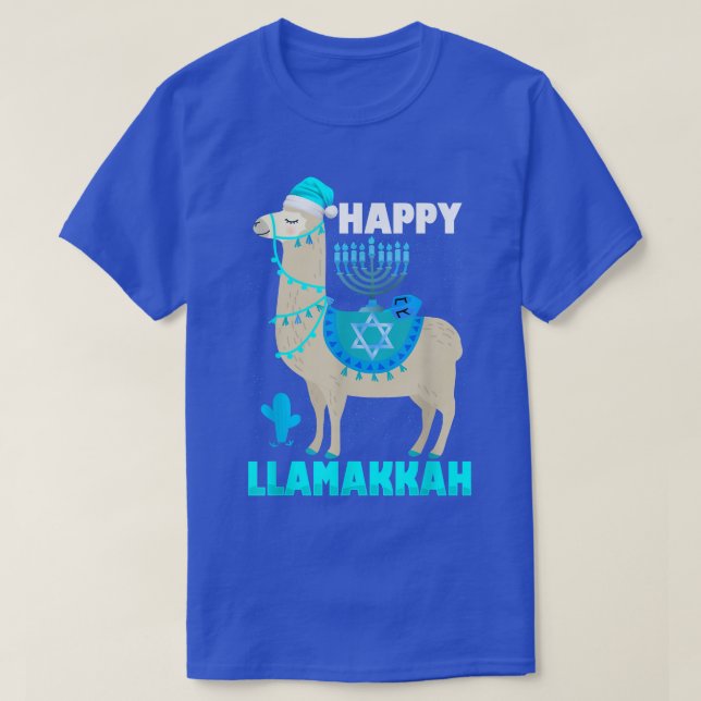 T-shirt Joyeux Llamakkah Hanoukka Llama Chanukah Alpaca (Design devant)